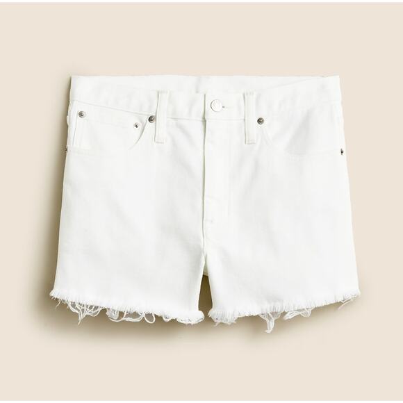 J.Crew Relaxed Denim Short White High Rise Classic Minimalist White 26 NWT - Picture 4 of 11